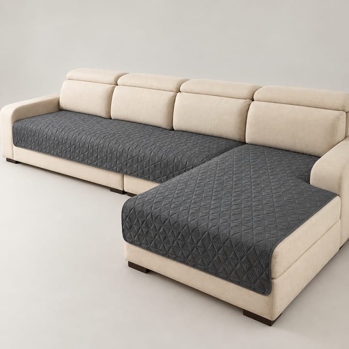 The Quilted Diamond Pet Couch Cover, Dark gray