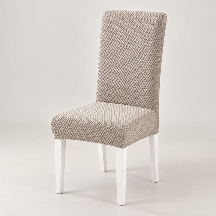The Checkered Jacquard Dining Chair Cover, Light taupe